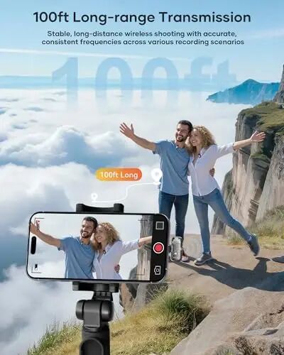 KUKIHO Mini 2 Wireless Lavalier Microphones for iPhone 15/16/17 & Android, 3-Level Noise Reduction, Plug & Play, 36H Battery with Charging Case, Wireless Lapel Mic for Video Recording, Vlogging - 5