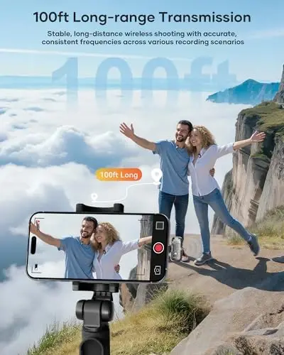 KUKIHO Mini 2 Wireless Lavalier Microphones for iPhone 15/16/17 & Android, 3-Level Noise Reduction, Plug & Play, 36H Battery with Charging Case, Wireless Lapel Mic for Video Recording, Vlogging - 5