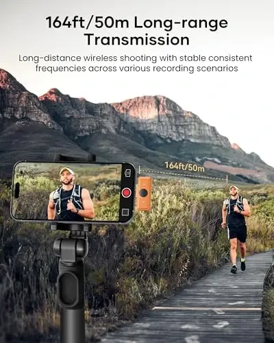KUKIHO Wireless Lavalier Microphone for iPhone iPad Android with Charging Case 80h Battery Life, Noise Cancellation, 164ft Range Plug-Play Clip On Lapel Mic for YouTube, Video Recording, Vlog (Orange - 5