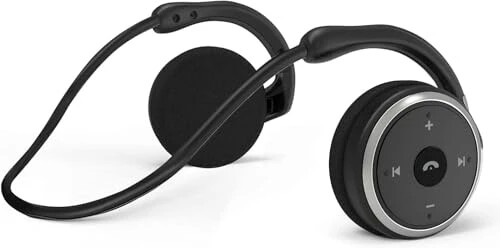 itayak Behind The Head Headphones, Bluetooth 5.0 Neckband Around Head Headphones Lightweight Small Foldable Wireless Sports Sweatproof Headset with Microphone & Carrying Case (Black) - 1