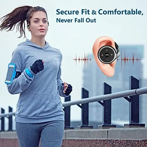 itayak Behind The Head Headphones, Bluetooth 5.0 Neckband Around Head Headphones Lightweight Small Foldable Wireless Sports Sweatproof Headset with Microphone & Carrying Case (Black) - 4