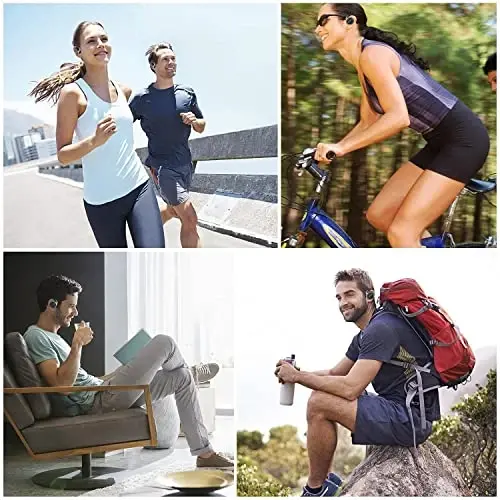 itayak Behind The Head Headphones, Bluetooth 5.0 Neckband Around Head Headphones Lightweight Small Foldable Wireless Sports Sweatproof Headset with Microphone & Carrying Case (Black) - 6