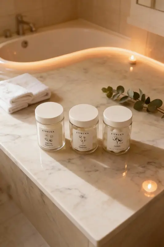 Kulak Pamuğu, Makyaj Pamuğu ve Pamuk Etiketli Plastik Şeffaf Kavanoz Banyo Düzenleyici - Beyaz - 2