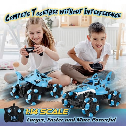 KULARIWORLD Remote Control Shark Monster Truck All-Terrain Toy Remote Control Car Vehicle, 2.4 GHz,1: 14 Scale, Off Road Rechargeable RC Car Kids Toys for Boys and Girls Ages 6 and up - 5