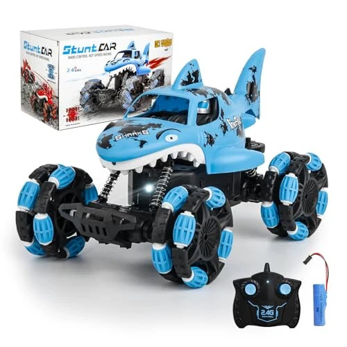 KULARIWORLD Remote Control Shark Monster Truck All-Terrain Toy Remote Control Car Vehicle, 2.4 GHz,1: 14 Scale, Off Road Rechargeable RC Car Kids Toys for Boys and Girls Ages 6 and up - KULARIWORLD