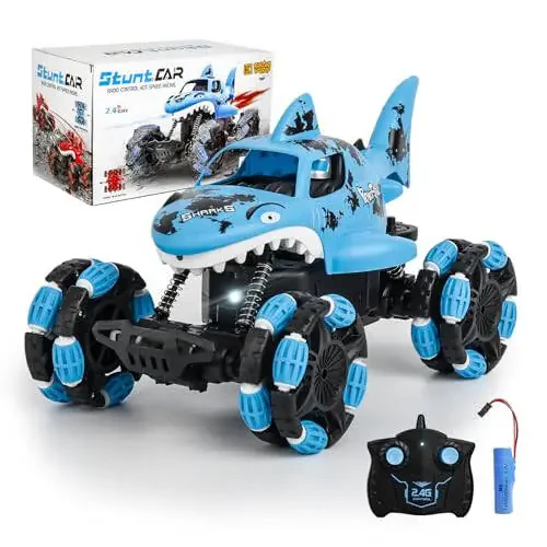 KULARIWORLD Remote Control Shark Monster Truck All-Terrain Toy Remote Control Car Vehicle, 2.4 GHz,1: 14 Scale, Off Road Rechargeable RC Car Kids Toys for Boys and Girls Ages 6 and up - 1