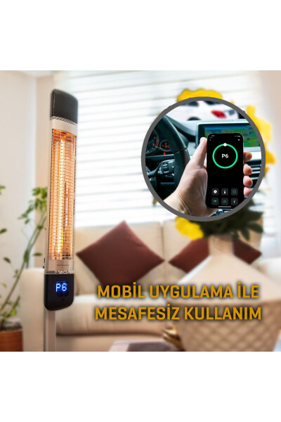 Kule Tipi Elektrikli Isıtıcı Smart-fr Black Akıllı Karbon Infrared Su Geçirmez Ip55 2500w - 5