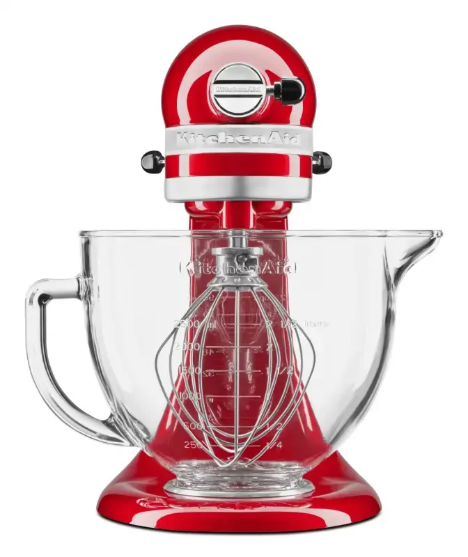 Кулинарная чаша KitchenAid объемом 5 квартов с наклонной головкой, стеклянная, с мерными метками, прозрачная, KSM5NLGB - 1