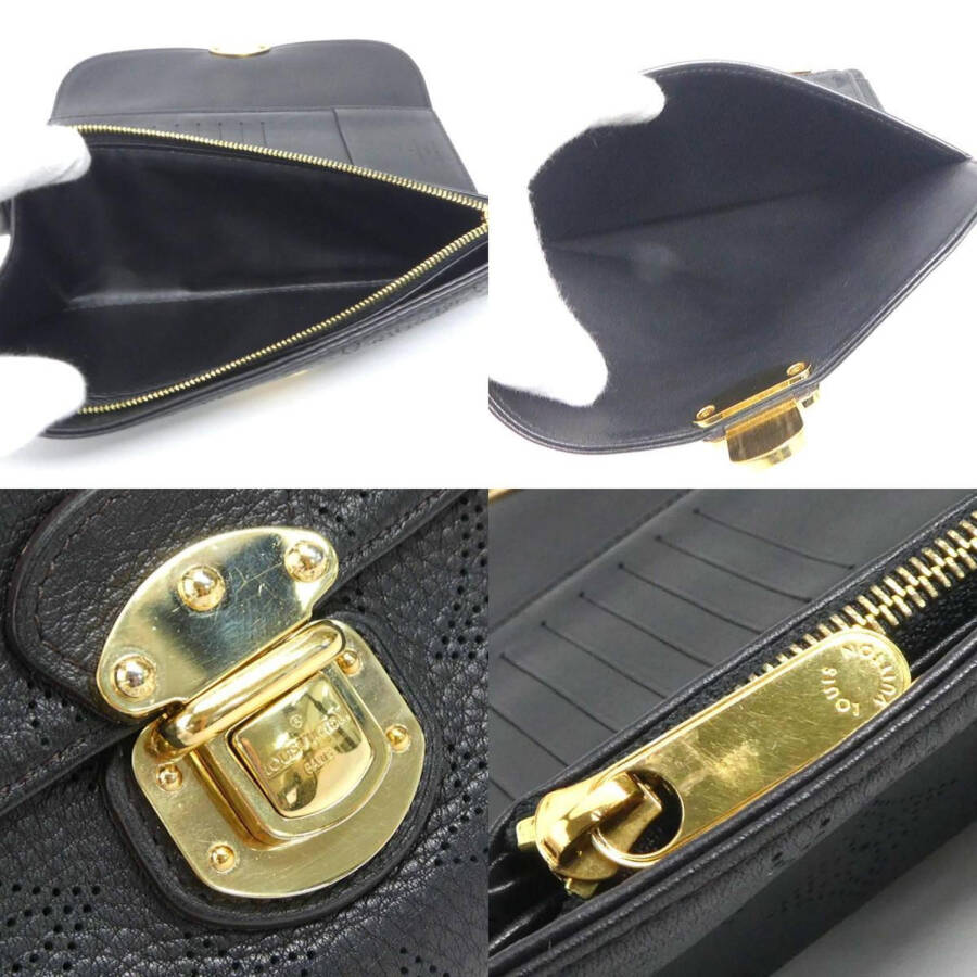 Kullanılmış LOUIS VUITTON İki katlı uzun cüzdan Monogram Mahina Portefeuille Amelia Noir Unisex M95549 (İyi) - 4