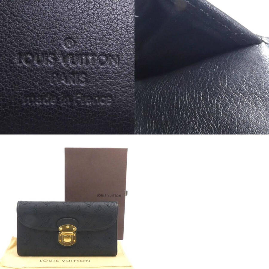 Kullanılmış LOUIS VUITTON İki katlı uzun cüzdan Monogram Mahina Portefeuille Amelia Noir Unisex M95549 (İyi) - 5