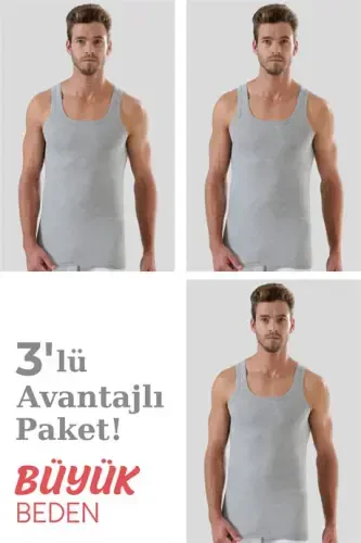 Kulrang 3 ta paket katta kattaligi erkaklar uchun paxta 100 foiz - 1