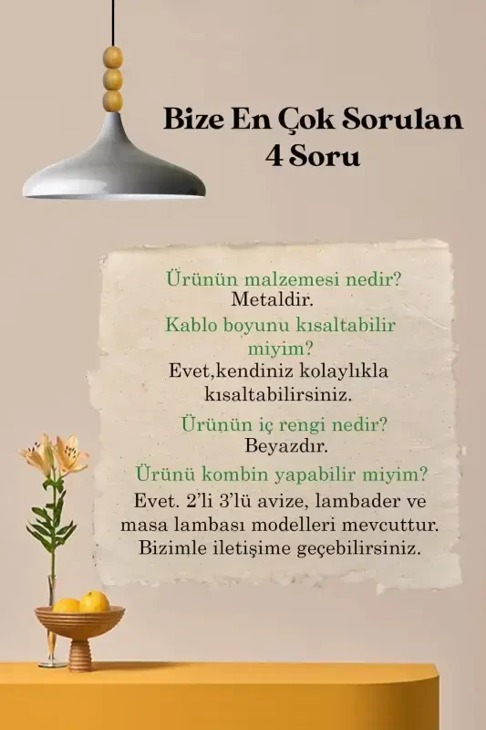 Kulrang Champion yog'och boncukli bitta avize osma salon oshxona butik chiroq-kulrang - 7