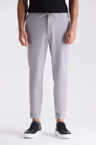 Kulrang Comfort Fit bel qismi rezinali jogger shimlar - 1