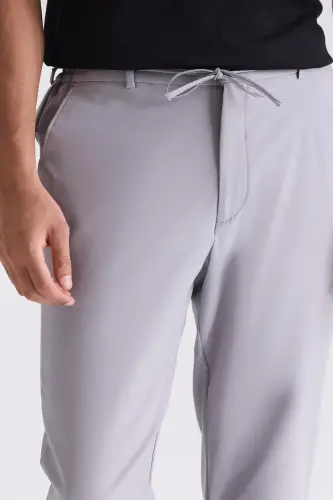 Kulrang Comfort Fit bel qismi rezinali jogger shimlar - 3