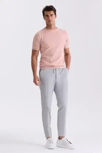 Kulrang Comfort Fit O'zgar o'lchamdagi bel bog'ichli jogger shimlar - Modazone (1)