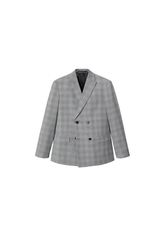 Kulrang erkaklar blazeri 37050026-Kulrang/Rangli - 4