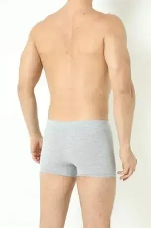 Kulrang erkaklar uchun boxerlar tekis 3 dona paxtadan laykra qo'shilgan - 9