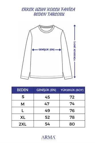 Kulrang erkaklar uchun oddiy uzun yengli futbolka, velosiped yoqali, 2 dona, 100% paxta - 4