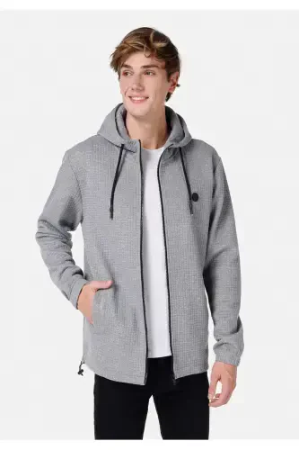 Kulrang kaputli cho'ntakli erkaklar ko'ylagi, Cl1066987 kodi bilan. - 1