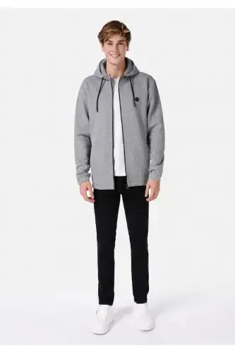 Kulrang kaputli cho'ntakli erkaklar ko'ylagi, Cl1066987 kodi bilan. - 3