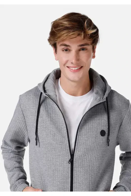 Kulrang kaputli cho'ntakli erkaklar ko'ylagi, Cl1066987 kodi bilan. - 4