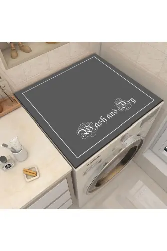 Kulrang kir yuvish mashinasi qopqog'i himoya matasi suyuqlik o'tkazmaydigan sirpanmaydigan yuviladigan - 3