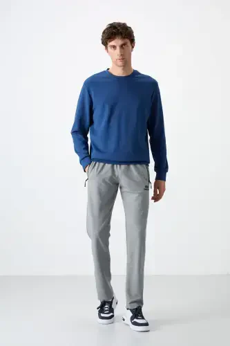 Kulrang Melanj Fermuarli Uch Cho'ntak Slim Fit Klassik Shim Erkaklar Sport Shimlari - 84671-GB MELANJ - 1