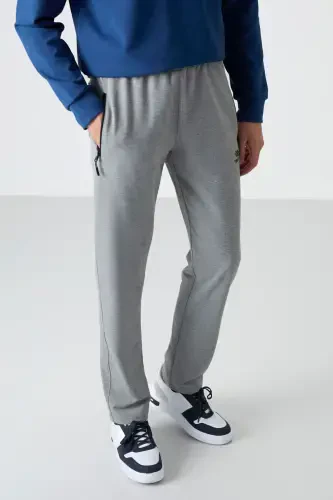 Kulrang Melanj Fermuarli Uch Cho'ntak Slim Fit Klassik Shim Erkaklar Sport Shimlari - 84671-GB MELANJ - 4