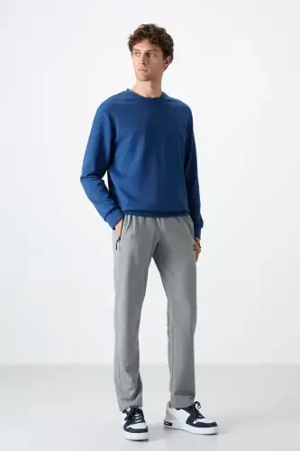 Kulrang Melanj Fermuarli Uch Cho'ntak Slim Fit Klassik Shim Erkaklar Sport Shimlari - 84671-GB MELANJ - 5