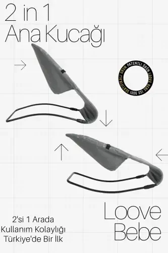 Kulrang Ona Bag'ri & Oziqlantiruvchi Stul 2 v 1-Kulrang - LOOVE BEBE (1)