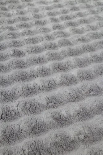 Kulrang Oval Peluş Kabartma Sirpanmaydigan Taglik Nuqta Yuviladigan Salon Yo'lak Mutfak Bolalar Xonasi-Ochiq Kulrang - 2