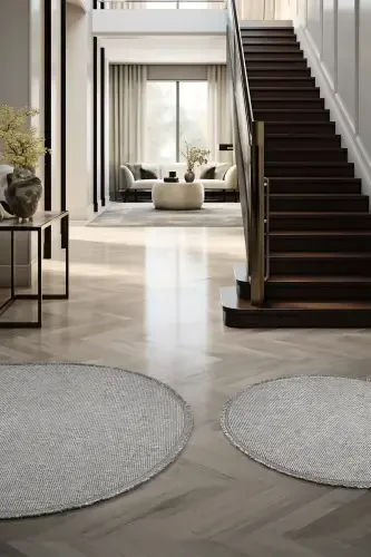 Kulrang Oval To'quv Gilam Salon Yotoq Xonasi Koridor Yo'lak Gilami KULRANG Oval-Kulrang 10 - 3