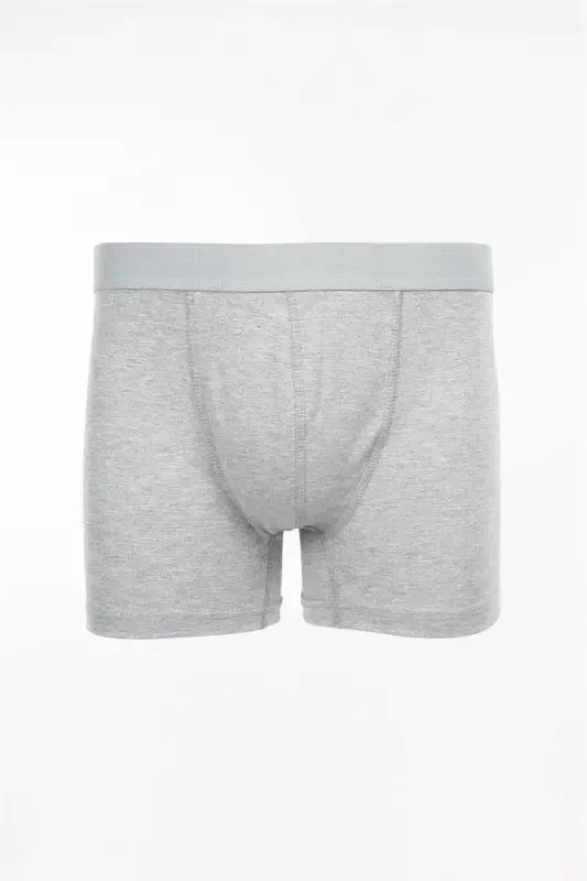 Kulrang paxtali elastik matodan tikilgan tekis boxer - JAKAMEN