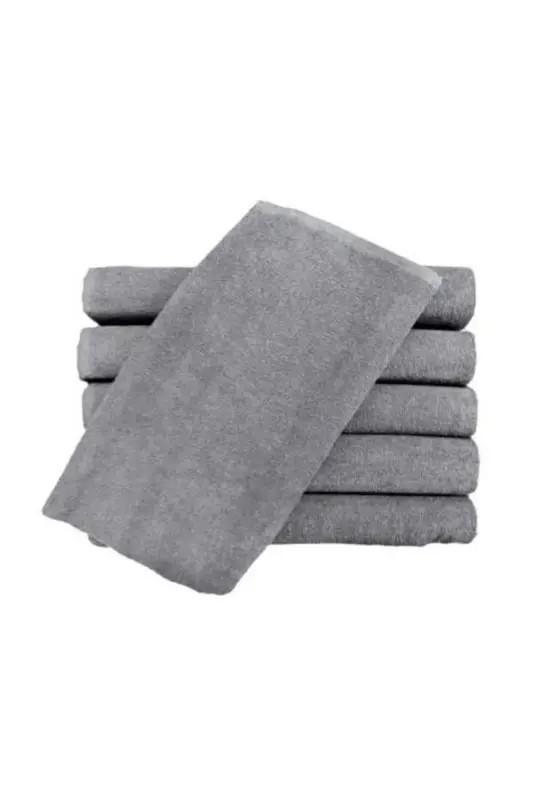 Kulrang qo'l sochiq 4 dona Paket mehmonxona sartaroshxonasi sartaroshi sochiq 100% paxta 200 gr/dona 50x90 sm-Kulrang - GÖN EV TEKSTILI