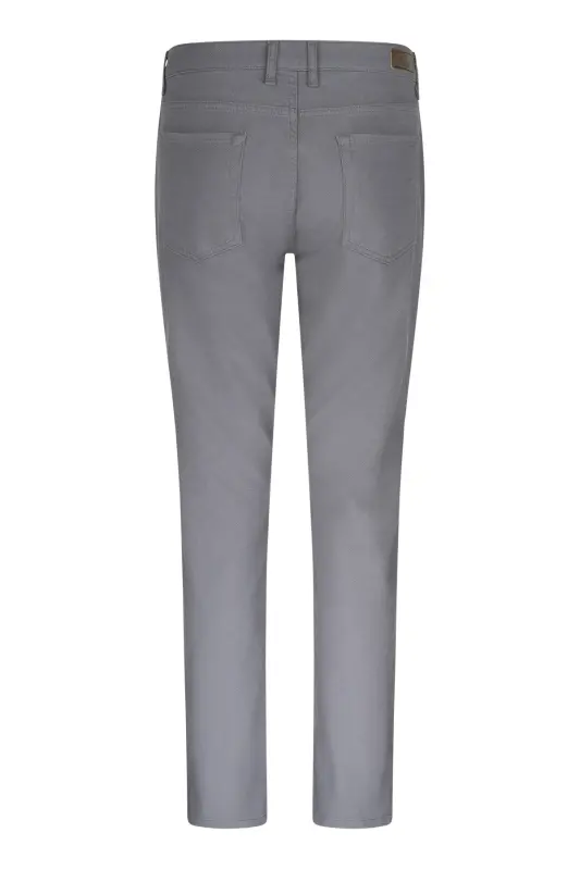 Kulrang Regular Fit 5 cho'ntakli paxta kanvas shim - Kulrang - 2