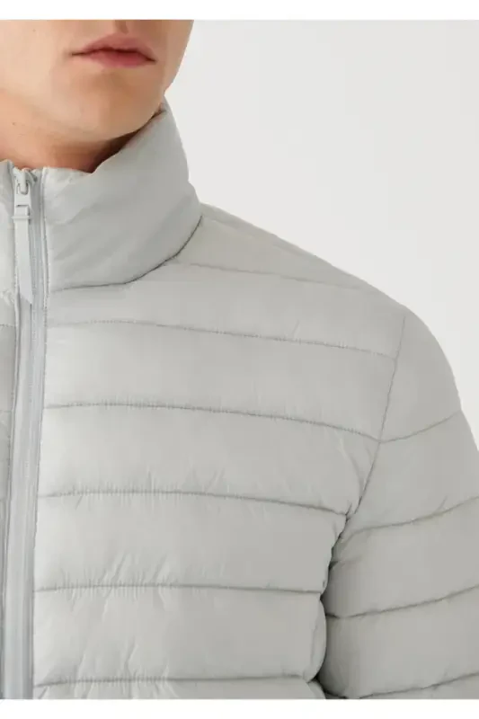 Kulrang shishirilgan kurtka 0110016-70075-Kulrang - 6