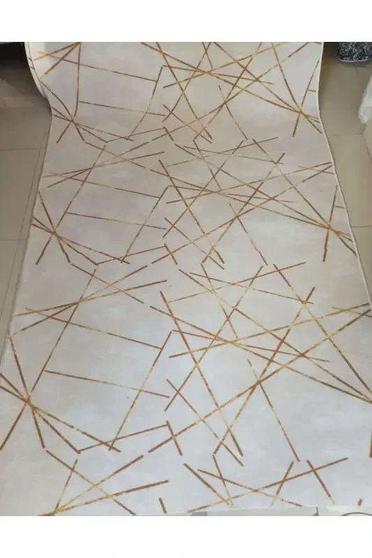 Kulrang Sirpanmaydigan Yo'lak - Yuviladigan To'rt Faslli Gilam | Mehmonxona, Hammom, Ayvon, Yoshlar Xonasi-QULRANG VA OQ - 1