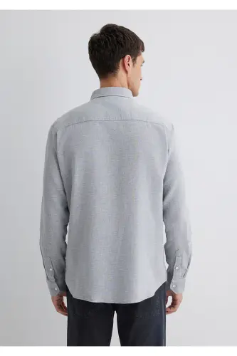 Kulrang Slim Fit Ko'ylak / Tor Kesim 0211390-80196-Kulrang - 4