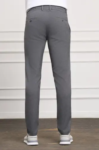 Kulrang Slim Fit Tor Kiyimli Yon cho'ntakli Bog'ichli Jogger Erkak Shim - Kulrang - 3