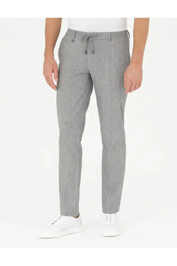 Kulrang Slim Fit Zig'ir Aralash Shimlar - 2