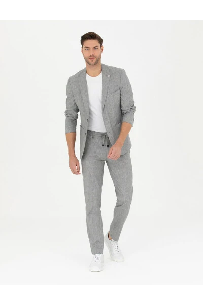 Kulrang Slim Fit Zig'ir Aralash Shimlar - 3