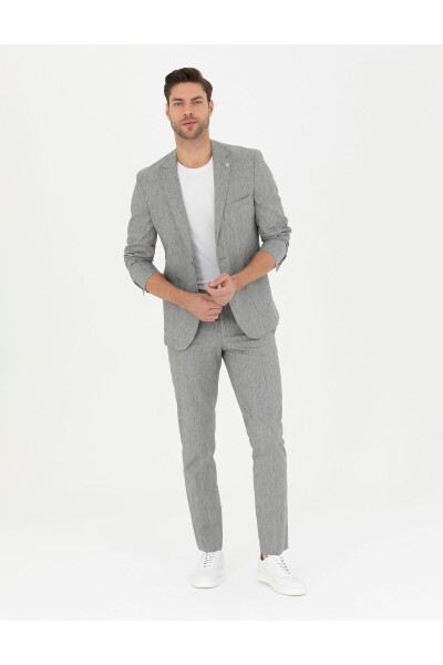 Kulrang Slim Fit Zig'ir Aralash Shimlar - PIERRE CARDIN