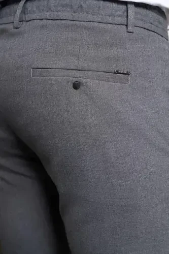 Kulrang tor, tor kesimli, yon cho'ntakli, bog'ichli jogger erkaklar shim - 4