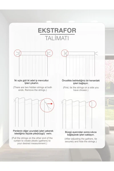 Kulrang Zig'ir Ko'rinishidagi Oddiy Tül Pardasi Temirlashni Talab Qilmaydi - 4