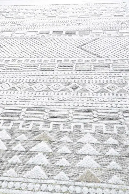 Sand Gri Antrasit Kolay Temizlenebilir Teras Bahçe Oturma Yatak Odası Koridor Makine Halısı 65550A - Gri Antrasit - 4