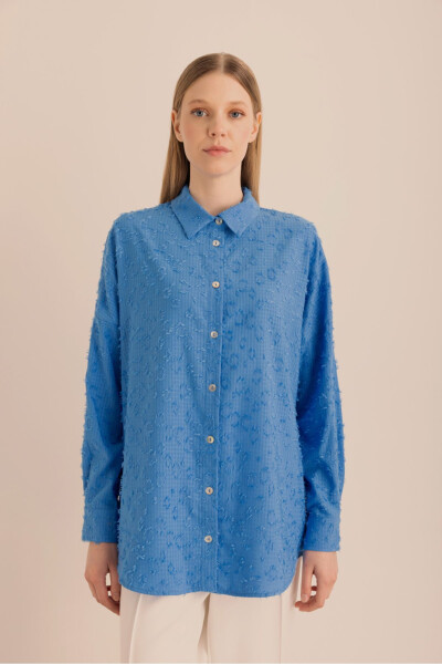 Kumaşı Püskül Detaylı Tunik-Renkli - 5