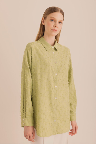 Kumaşı Püskül Detaylı Tunik-Yeşil 