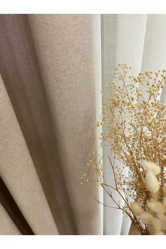 Kumbeji Color - Linen Look 1/3 Dense Pleated Curtain-Kumbeji - BRILLANT