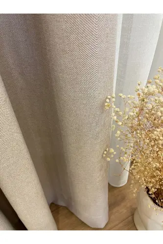 Kumbeji Color - Linen Look 1/3 Dense Pleated Curtain-Kumbeji - BRILLANT (1)