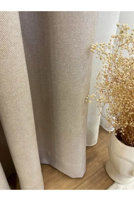 Kumbeji Color - Linen Look 1/3 Dense Pleated Curtain-Kumbeji - 4